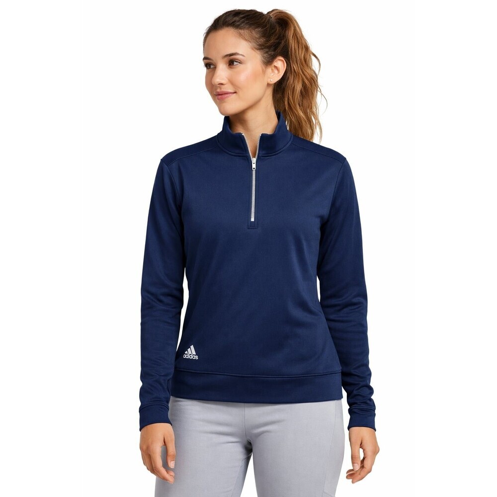 Adidas Women’s Quarter Zip Pullover Navy Blue Dri-Fit Jacket Medium NWT Athlet